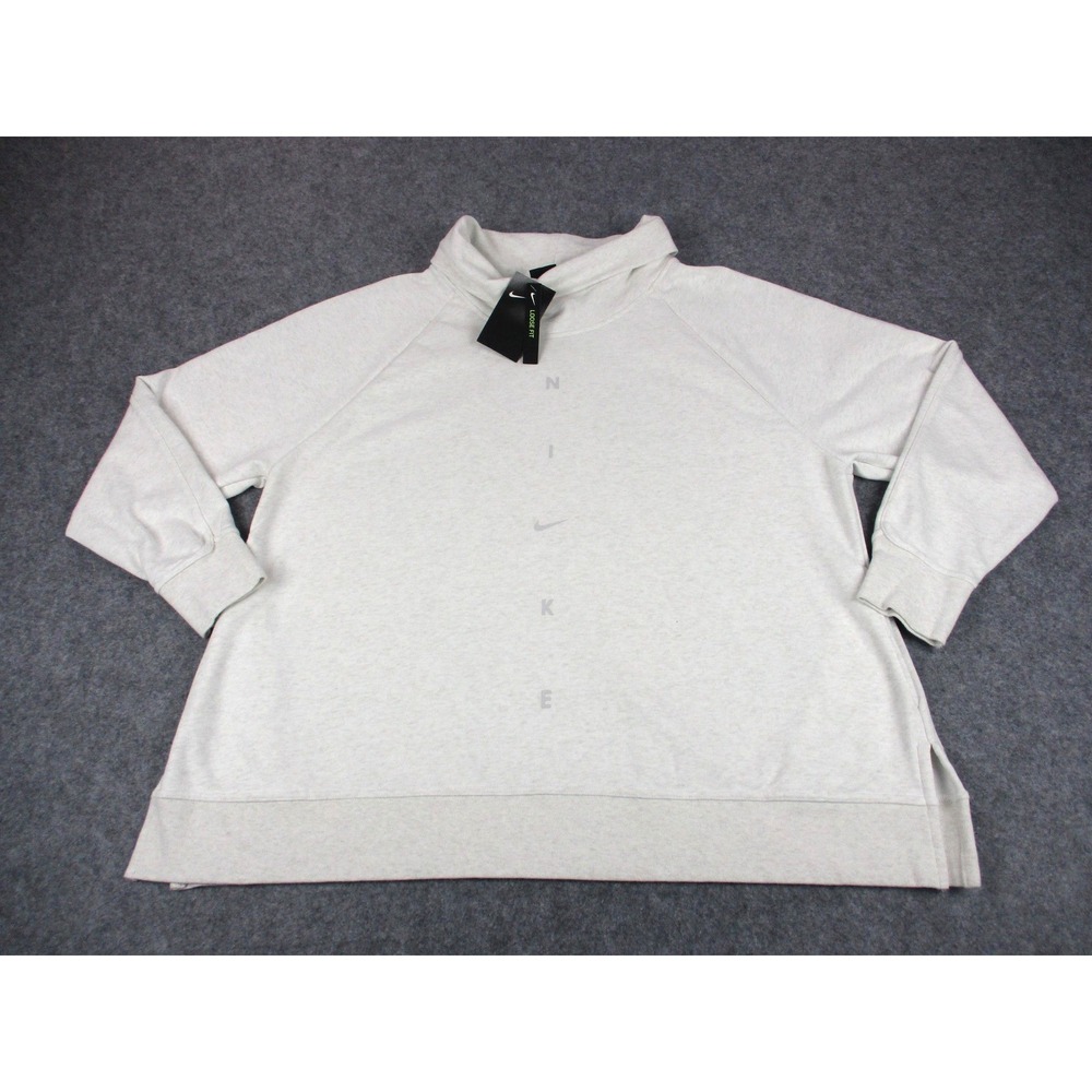 Nike Sweater Womens Extra Large White Pullover Cowl Neck Oversized Sweatshirt